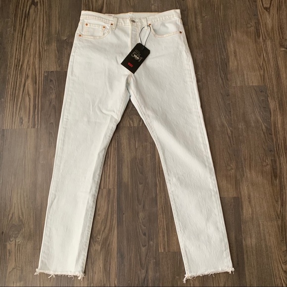 Levi's NEW 501 High Waist Skinny Light Wash Raw Hem Jeans - Picture 3 of 16